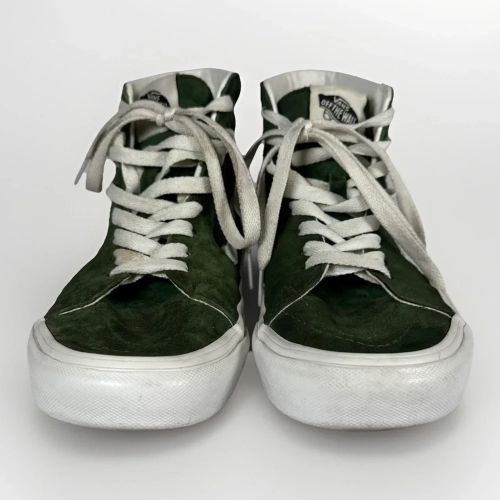 Vans Off The Wall Sk8-Hi HEIQ Eco Dry Green Suede Shoe Men Size 5.5 Women 7 0174